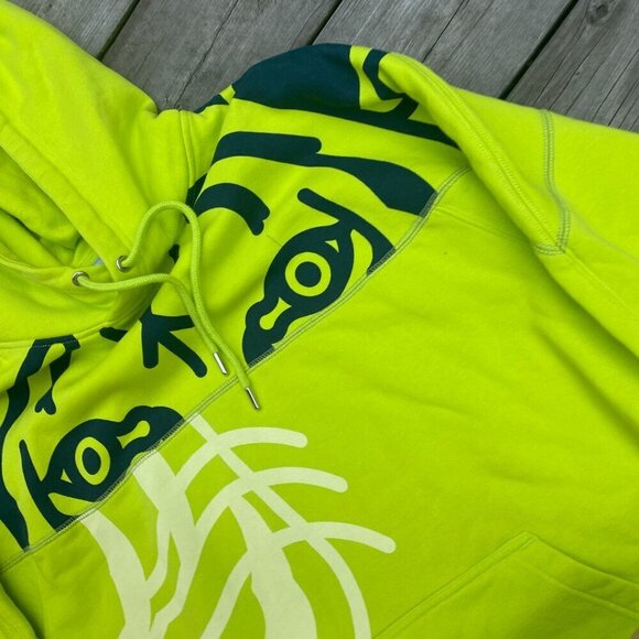 Kenzo Paris K-TIGER Hooded Sweatshirt Green/Yellow Small - Picture 8 of 10